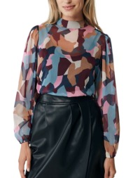 μπλούζα μακρυμάνικη mexx printed high neck tu0406036w-multicolor γυναικείο