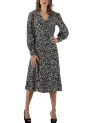 φόρεμα mexx all over printed wrap xc0616036w-black γυναικείο