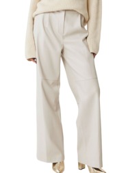 παντελόνι δερμάτινο mexx wide cf1374036w-pearl white γυναικείο