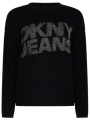 πουλόβερ dkny logo dj4r0351-blk-black γυναικείο