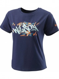 μπλούζα κοντομάνικη wilson paris hope tech peacoat wra809301-00