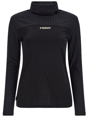 μπλούζα μακρυμάνικη freddy houndstooth fabric f2wbct6-nnn23 σε προσφορά