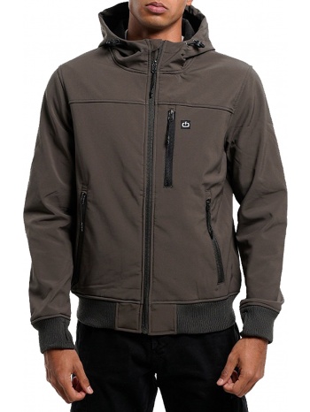 μπουφάν emerson soft shell ribbed with hood 222.em11.50-haki σε προσφορά