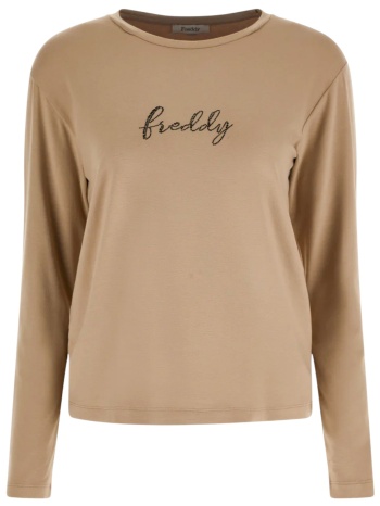 μπλούζα μακρυμάνικη freddy rhinestone logo f3wslt4-m93 σε προσφορά