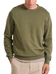 πουλόβερ funky buddha crew neck - the essentials fbm010-001-09-cement mel ανδρικό