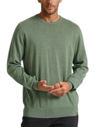 πουλόβερ funky buddha crew neck - the essentials fbm010-001-09-dk green mel ανδρικό