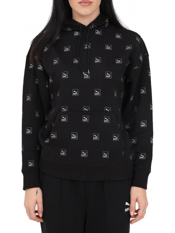 μπλούζα μακρυμάνικη puma brand love aop hoodie fl 535706-01 σε προσφορά