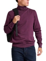 πουλόβερ funky buddha turtle neck - the essentials fbm010-005-09-plum mel ανδρικό