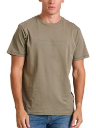 μπλούζα κοντομάνικη funky buddha branded print on the chest fbm010-004-04-cement ανδρικό