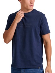 μπλούζα κοντομάνικη funky buddha branded print on the chest fbm010-004-04-navy ανδρικό