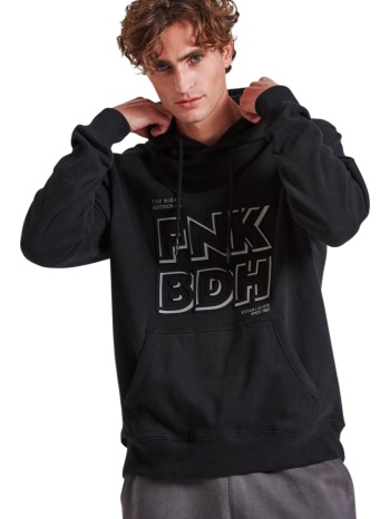 μπλούζα μακρυμάνικη funky buddha hoodie with embossed print σε προσφορά
