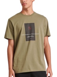 μπλούζα κοντομάνικη funky buddha with frame print on the chest fbm010-015-04-cement ανδρικό