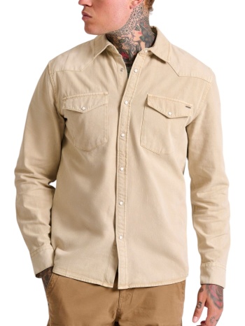 πουκάμισο μακρυμάνικο funky buddha dyed denim σε προσφορά