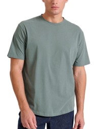 μπλούζα κοντομάνικη funky buddha relaxed fit dyed fbm010-025-04-dk green ανδρικό
