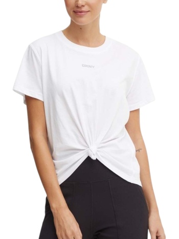 μπλούζα κοντομάνικη dkny sport με logo και δέσιμο μπροστά