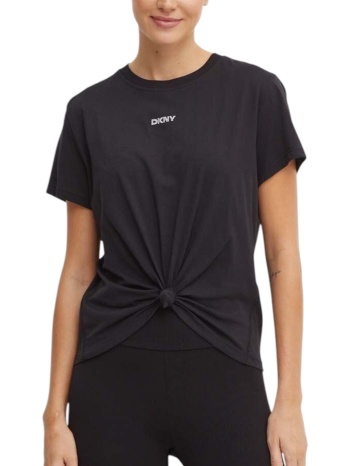 μπλούζα κοντομάνικη dkny sport με logo και δέσιμο μπροστά σε προσφορά