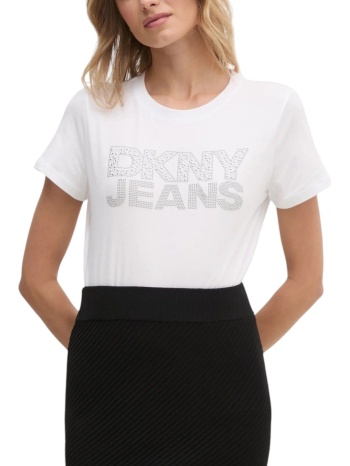 μπλούζα κοντομάνικη dkny studded logo dj4t1333-wtl γυναικείο