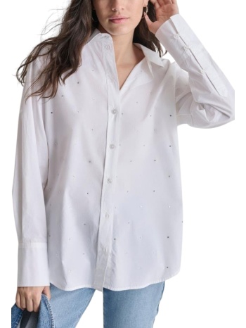 πουκάμισο μακρυμάνικο dkny rhinestone button front σε προσφορά