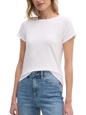 μπλούζα κοντομάνικη dkny με κεντητό logo dj4t1346-wht