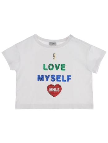 μπλούζα μακρυμάνικη monnalisa croped+stampa a96604s4 σε προσφορά