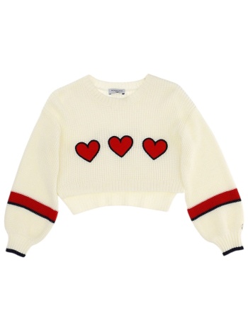πουλόβερ monnalisa fashion cuori 196622rl 6037-0143 κορίτσι σε προσφορά
