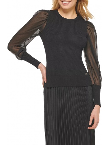 μπλούζα μακρυμάνικη dkny long puff sleeve crew neck σε προσφορά