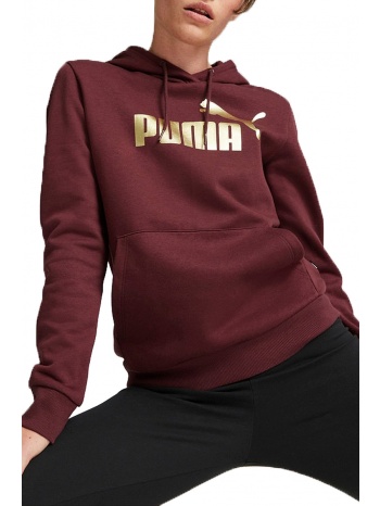 μπλούζα μακρυμάνικη puma metallic logo hoodie fl 849958-42 σε προσφορά