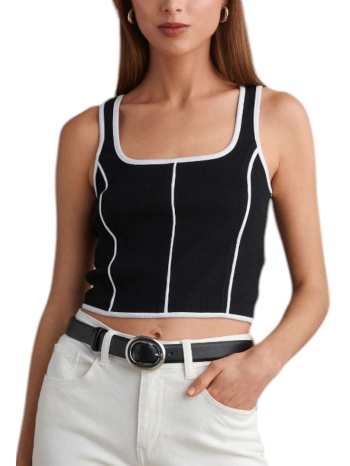 μπλούζα αμάνικη attrattivo cropped με διχρωμία σε προσφορά