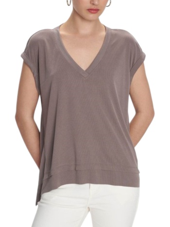 μπλούζα κοντομάνικη ale ασύμμετρη με v 8920750-light grey σε προσφορά