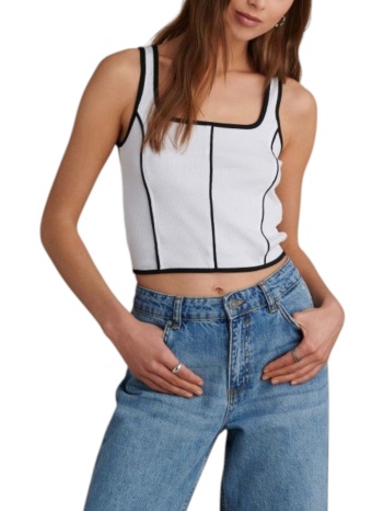 μπλούζα αμάνικη attrattivo cropped με διχρωμία σε προσφορά