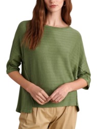 μπλούζα κοντομάνικη attrattivo πλεκτή με διακοσμητικά εξώραφα 9p22486-light khaki γυναικείο