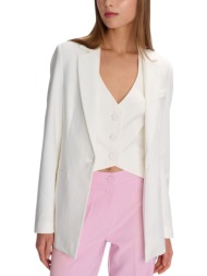 σακάκι ale μεσάτο με βάτες 8921096-white γυναικείο