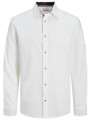 πουκάμισο μακρυμάνικο jack & jones jjpierre slub detail 12270088-white ανδρικό