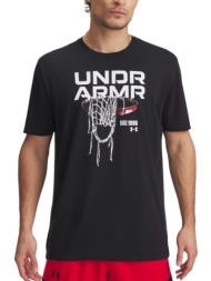 μπλούζα κοντομάνικη under armour 60/40s hoops net 1390188-001 ανδρικό