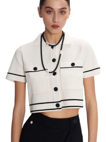 ζακέτα ale cropped 8p22502-white γυναικείο σε προσφορά