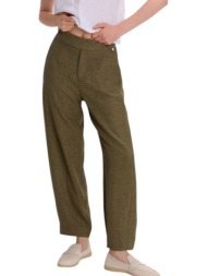 παντελόνι υφασμάτινο ale σε φαρδιά γραμμή 81014022-light khaki γυναικείο