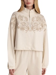 μπλούζα μακρυμάνικη attrattivo με κεντητές λεπτομέρειες 9920404-beige γυναικείο