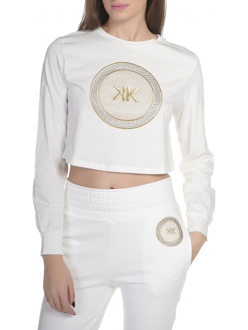 μπλούζα μακρυμάνικη kendall + kylie art patch cropped top σε προσφορά