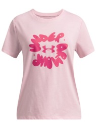 μπλούζα κοντομάνικη under armour bubble wordmark 1389765-647 κορίτσι