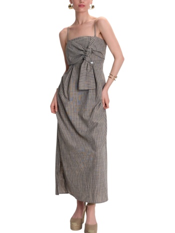 φόρεμα ale ριγέ με δέσιμο στο λαιμό 8921028-grey γυναικείο σε προσφορά