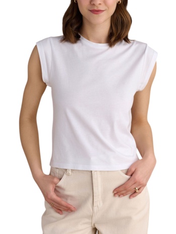 μπλούζα κοντομάνικη attrattivo μονόχρωμη 9920917-white σε προσφορά