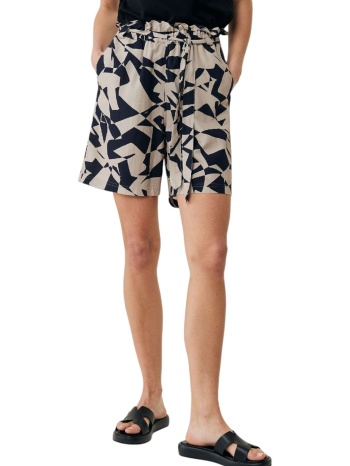 σορτς mexx paperbag waist shorts printed tu1643033w-beige σε προσφορά