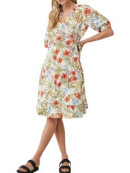 φόρεμα mexx puffer sleeve wrap dress mf006306841w-01-multicolor γυναικείο