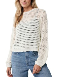μπλούζα μακρυμάνικη mexx open knit pullover mf006603141w-off white γυναικείο