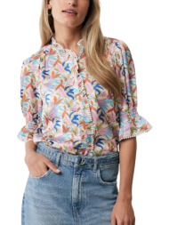 top mexx short sleeve blouse with ruffle details mf006104141w-multicolor γυναικείο