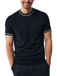 μπλούζα κοντομάνικη mexx pique knit crewneck ss mf006606041m-black ανδρικό