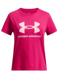 μπλούζα κοντομάνικη under armour big logo 1389756-681 κορίτσι