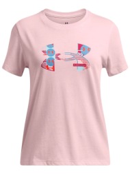 μπλούζα κοντομάνικη under armour big logo fill 1389769-647 κορίτσι