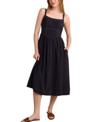 φόρεμα attrattivo midi με ραφές 9920327-almost black γυναικείο