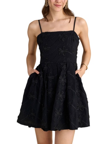φόρεμα attrattivo κοντό με ανάγλυφα λουλούδια 9920498-black σε προσφορά